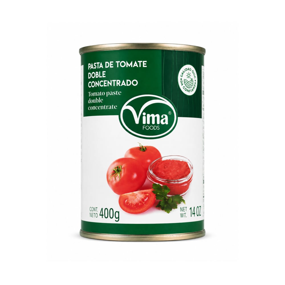 Pasta de tomate doble concentrado Vima Foods (400 g / 14 oz) - Imagen 1