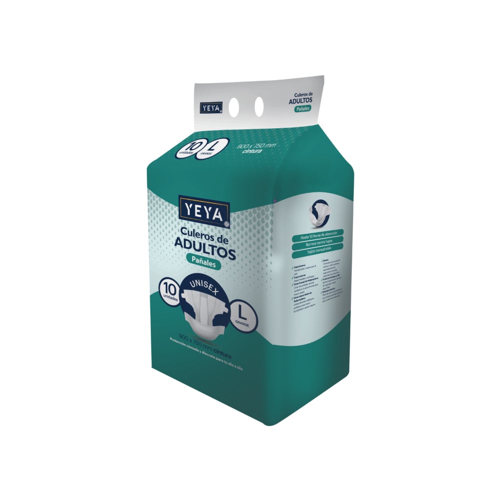 Pañales desechables para adultos talla L YEYA (10 U) - Imagen 1
