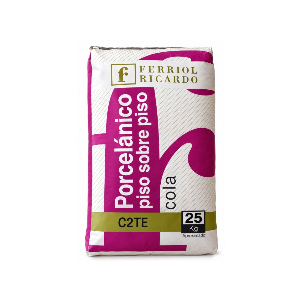Cemento cola porcelánico C2TE Ferriol-Ricardo (25 kg / 55.11 lb) - Imagen 1