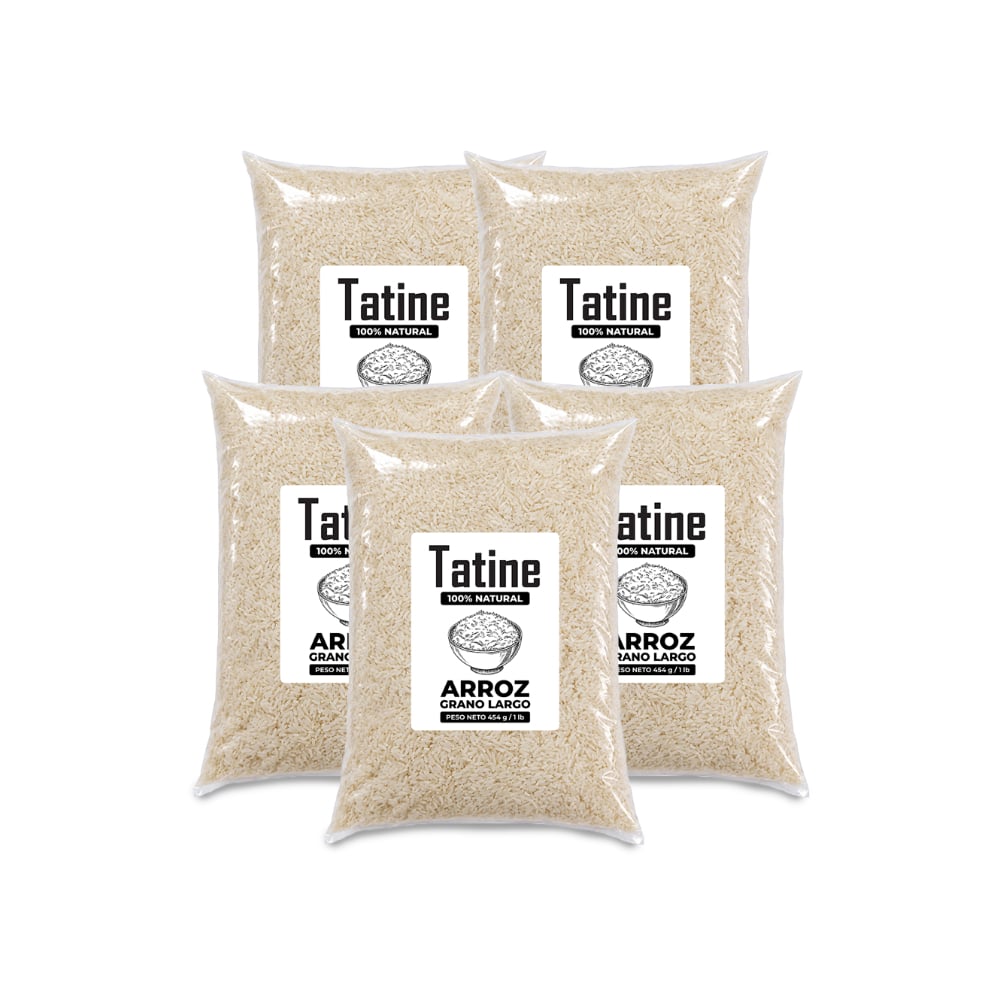 Arroz de grano largo Tatine (5 x 454 g / 1 lb) - Imagen 1