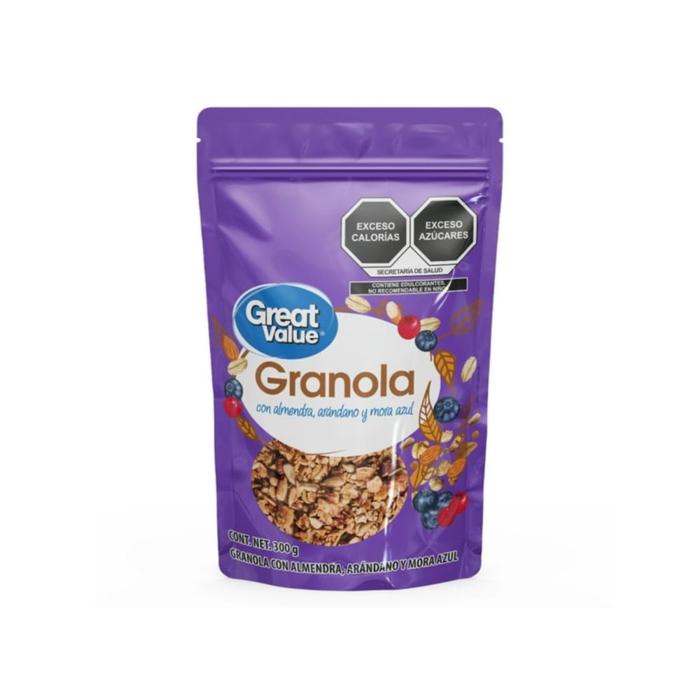 Granola con almendra, arándano y mora azul Great Value (300 g / 10.58 oz) - Imagen 1