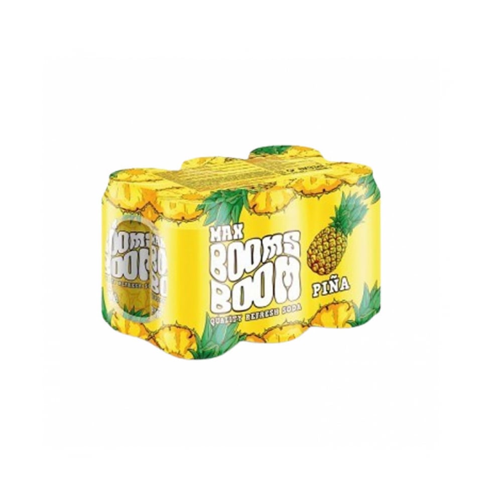 Refresco gaseado de piña Max Booms Boom (6 x 330 ml) - Imagen 1