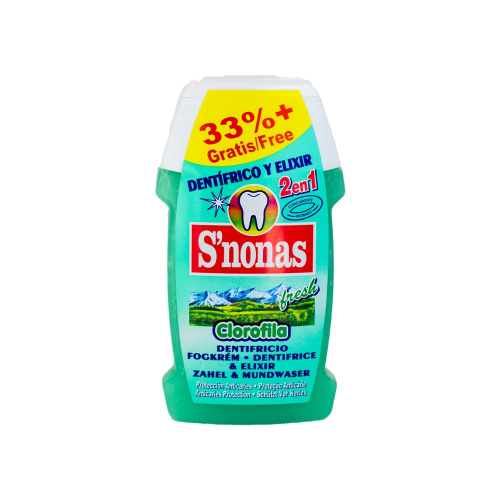 Dentífrico elixir clorofila S'nonas (100 ml / 3.38 oz) - Imagen 1