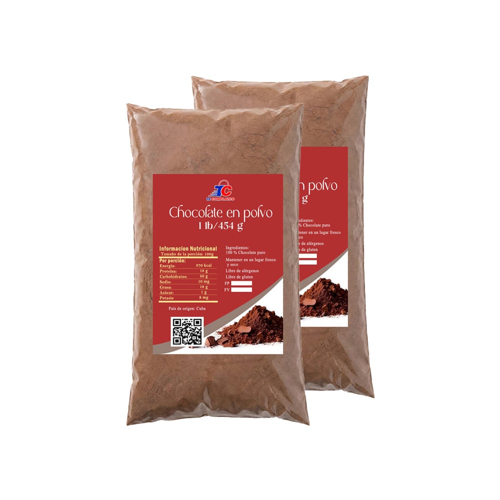 Chocolate en polvo Te Complazco (2 x 454 g / 1 lb) - Imagen 1