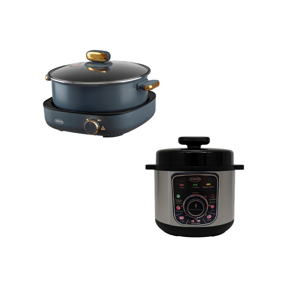 Olla reina a presión eléctrica de 5 L Tato VRC-50 + Olla eléctrica multiuso 4 L TATO TMC4L - Imagen 1