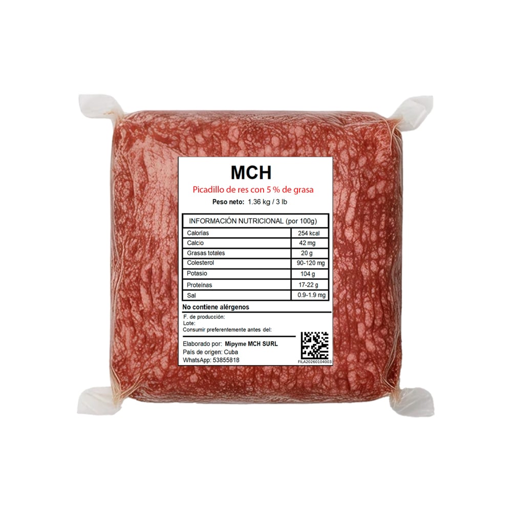 Picadillo de res con 5 % de grasa MCH (1.36 kg / 3 lb) - Imagen 1