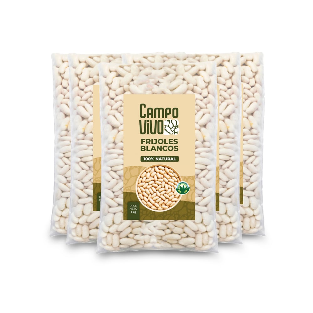 Frijoles blancos Campo Vivo (5 x 1 kg / 2.2 lb) - Imagen 1