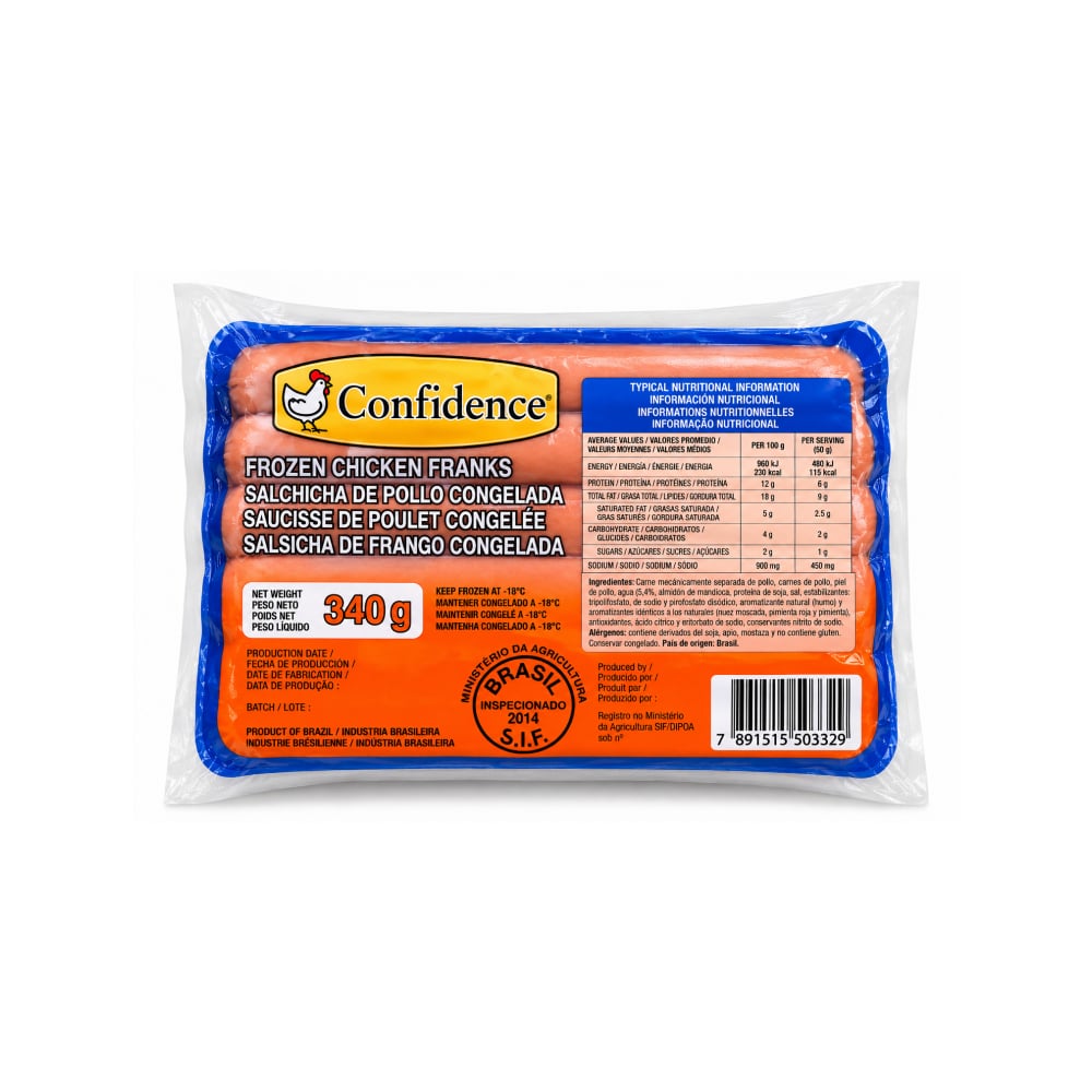 Salchicha de pollo Confidence (340 g / 12 oz) - Imagen 1