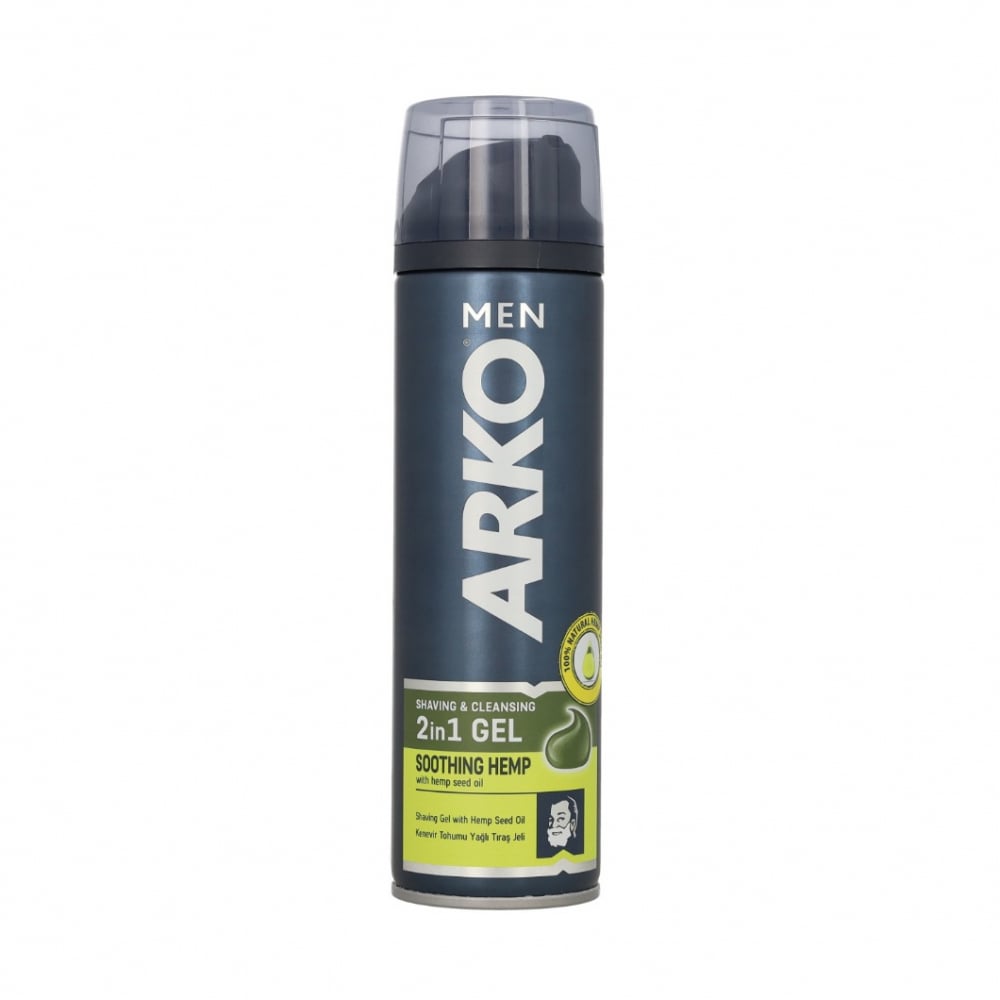 Gel para afeitado y limpieza 2 en 1 cáñamo calmante Arko (200 ml) - Imagen 1