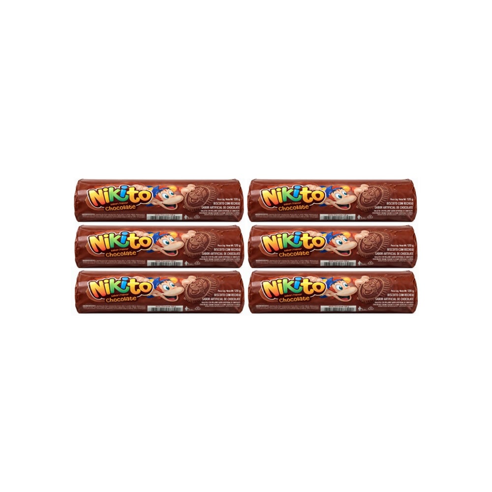 Galletas dulces con crema sabor chocolate Nikito (6 x 120 g / 4.23 oz) - Imagen 1