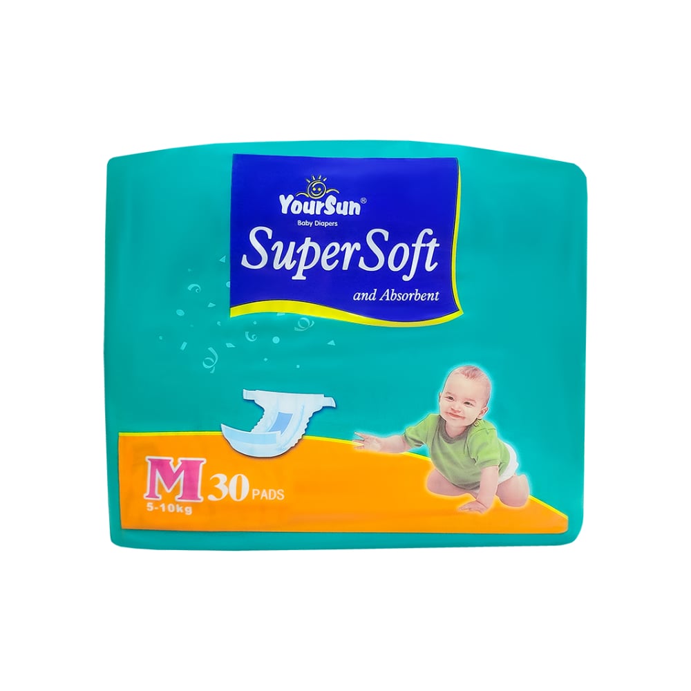 Pañales desechables para bebé de 5 - 10 kg talla M YourSun (30 U) - Imagen 1