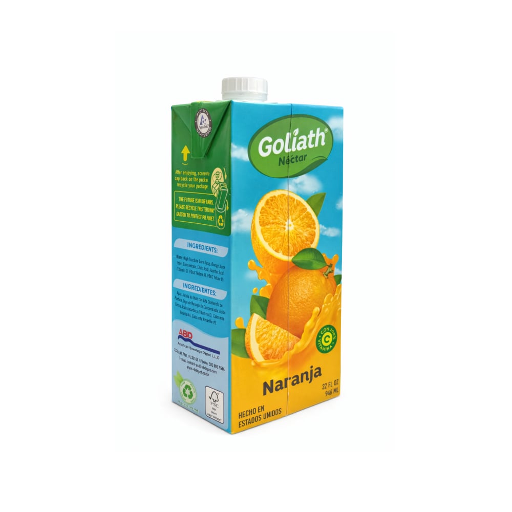 Néctar sabor naranja Goliath (946 ml / 32 fl oz) - Imagen 1