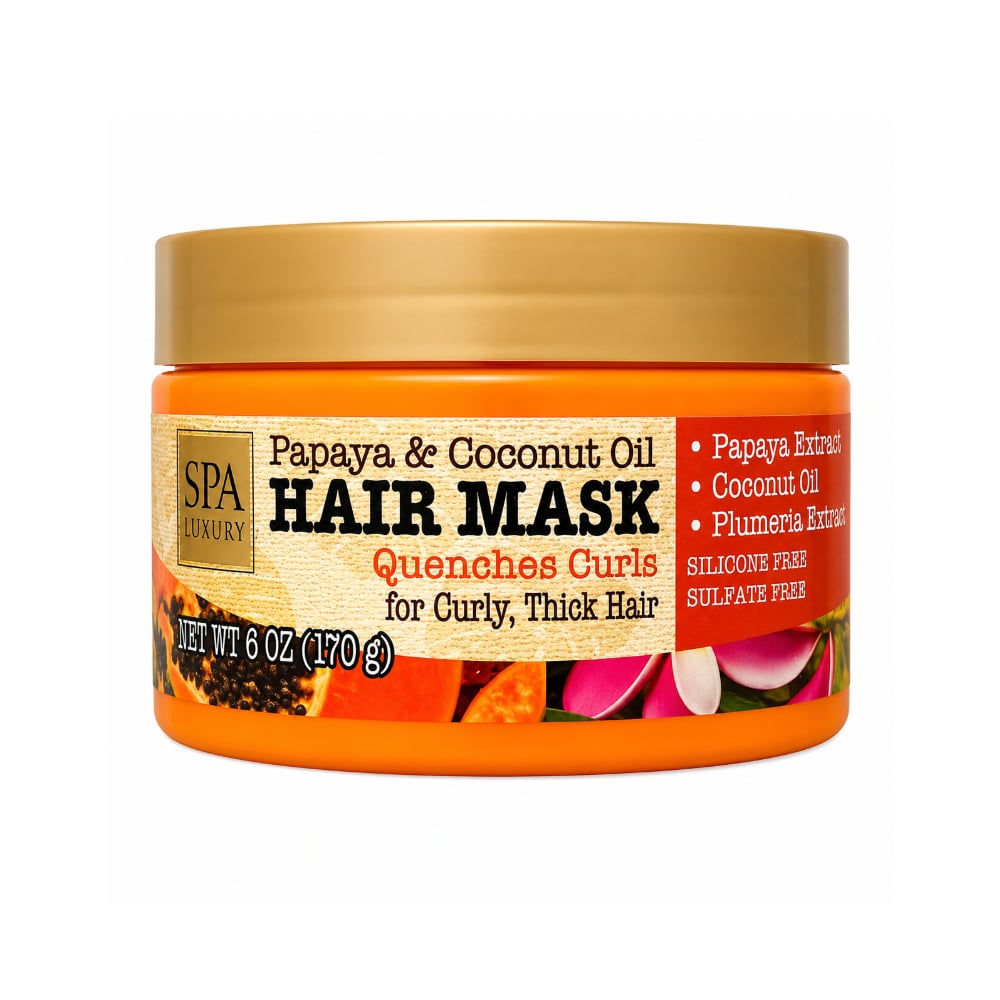 Mascarilla para el cabello de papaya y aceite de coco Spa Luxury (170 g / 6 oz) - Imagen 1