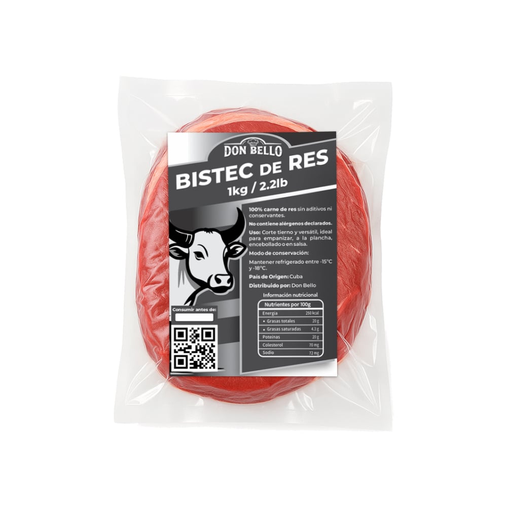 Bistec de res Don Bello (1 kg / 2.2 lb) - Imagen 1