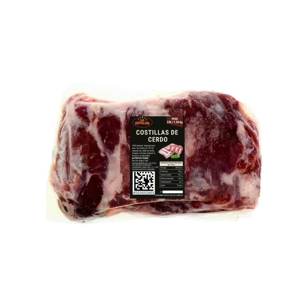 Costillas de cerdo La Estelar (1.36 kg / 3 lb) - Imagen 1