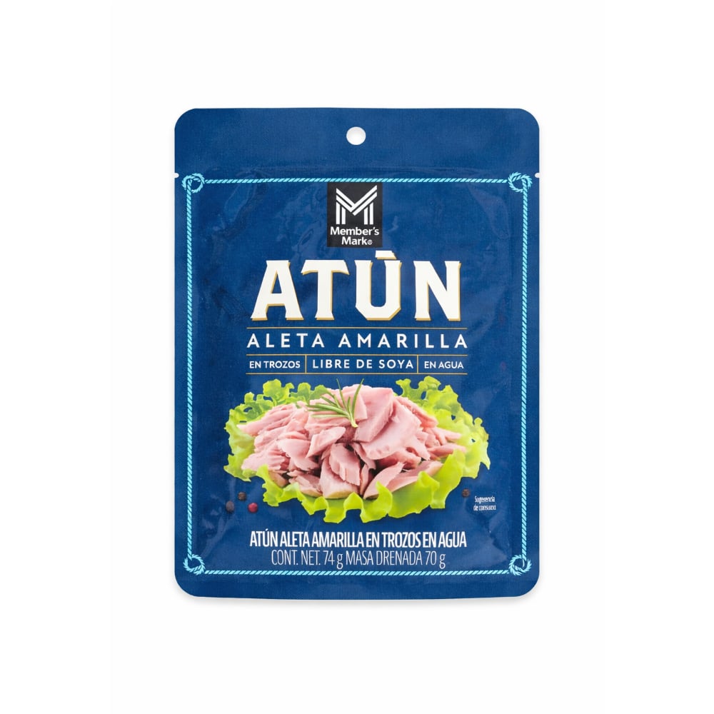 Atún aleta amarilla en trozos en agua Member's Mark (74 g / 2.61 oz) - Imagen 1