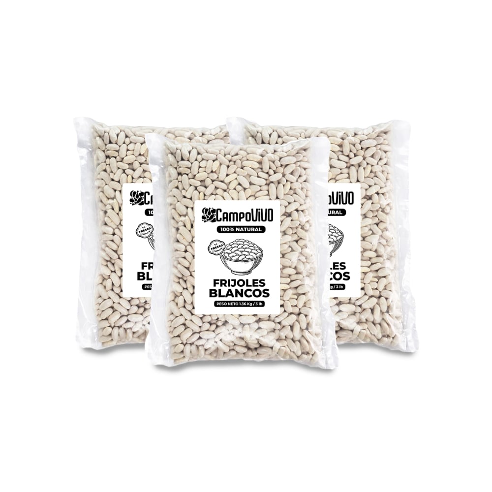 Frijoles blancos Campo Vivo (3 x 1.36 kg / 3 lb) - Imagen 1