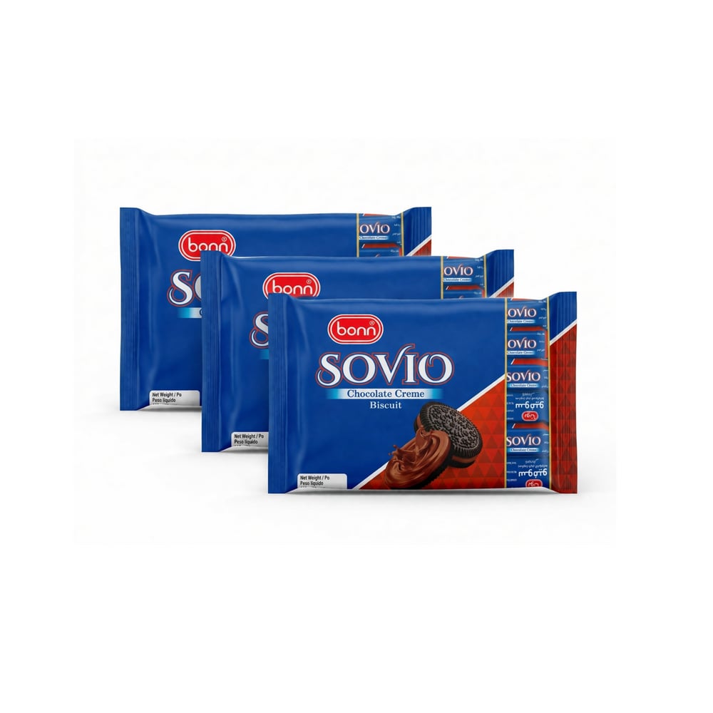 Galletas Sovio con crema de chocolate Bonn (3 x 360 g / 12.7 oz) - Imagen 1