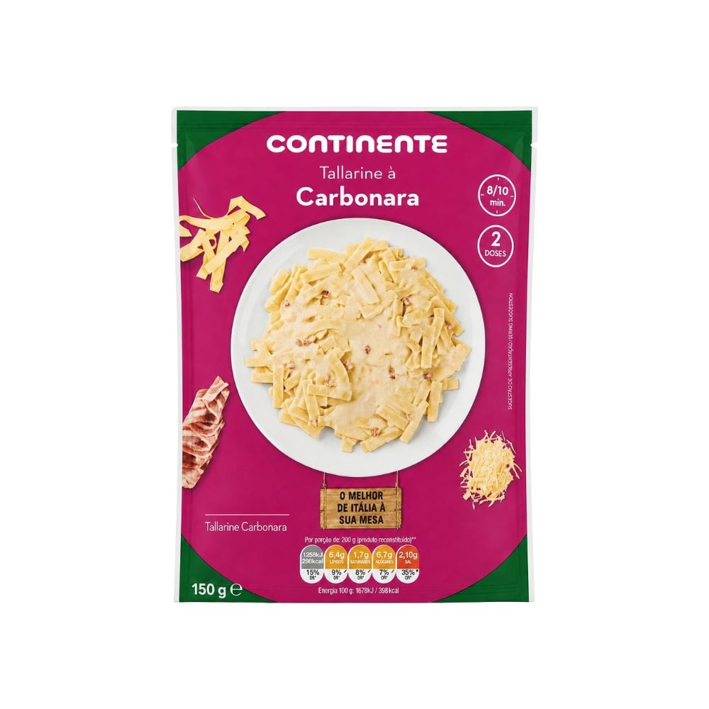 Pasta tallarina carbonara Continente (150 g / 5.29 oz) - Imagen 1