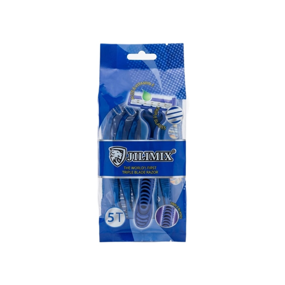 Máquinas de afeitar desechables triple hoja JILIMIX (5 U) - Imagen 1