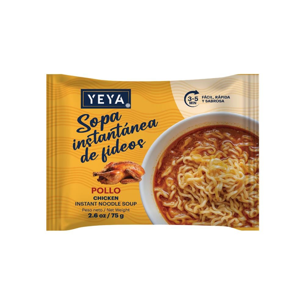 Sopa instantánea de fideos con sabor a pollo YEYA (75 g / 2.6 oz) - Imagen 1