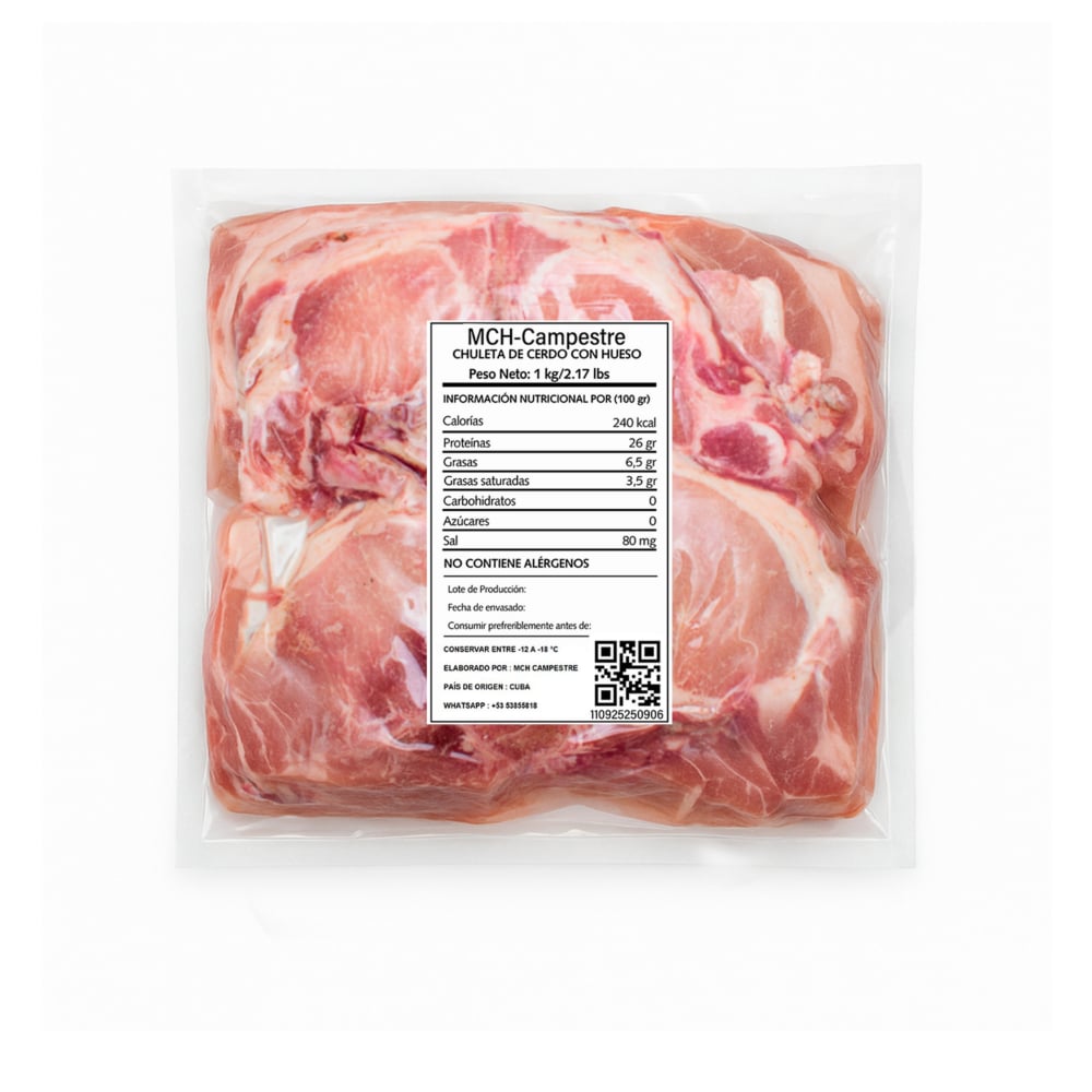Chuleta de cerdo MCH-Campestre (1 kg / 2.17 lb) - Imagen 1
