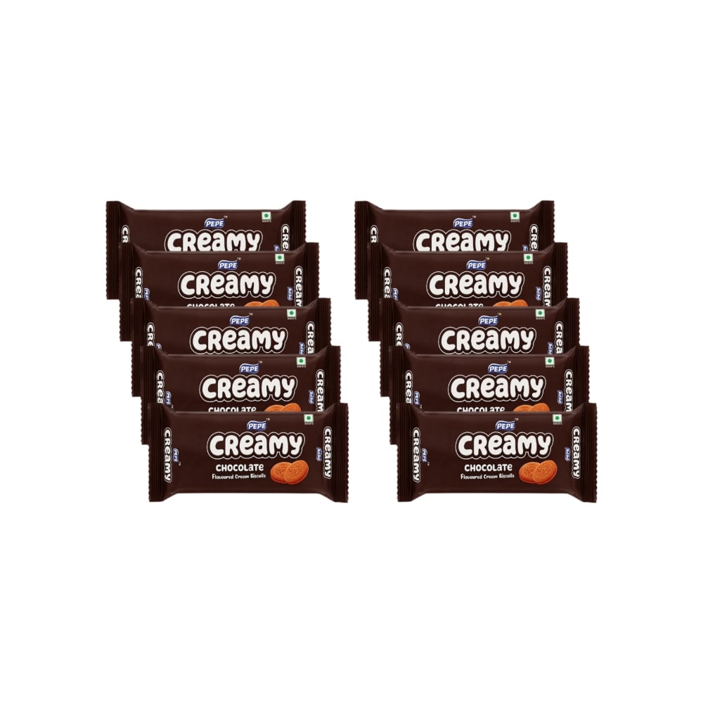 Galletas rellenas con crema sabor a chocolate Creamy Pepe (10 x 35 g / 1.23 oz) - Imagen 1