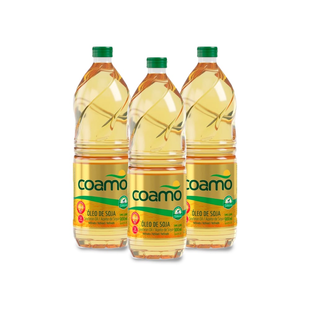 Aceite de soja refinado Coamo (3 x 900 ml) - Imagen 1