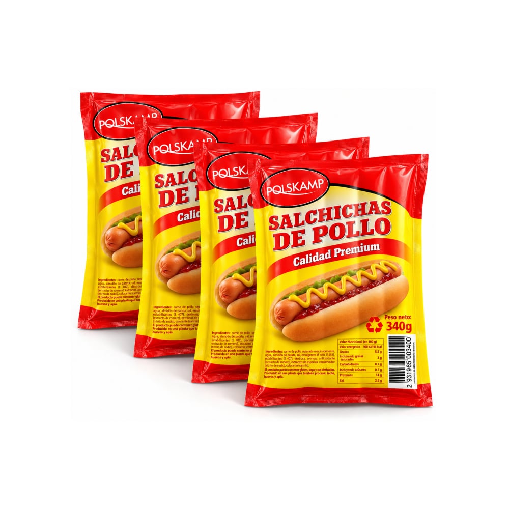 Salchichas de pollo Polskamp (4 x 340 g / 12 oz) - Imagen 1