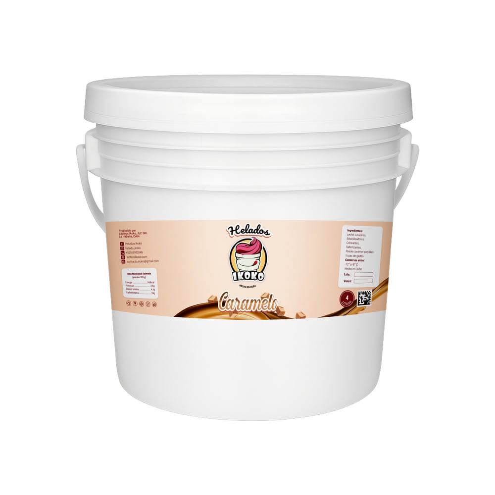 Helado sabor caramelo IKOKO (4 L) - Imagen 1