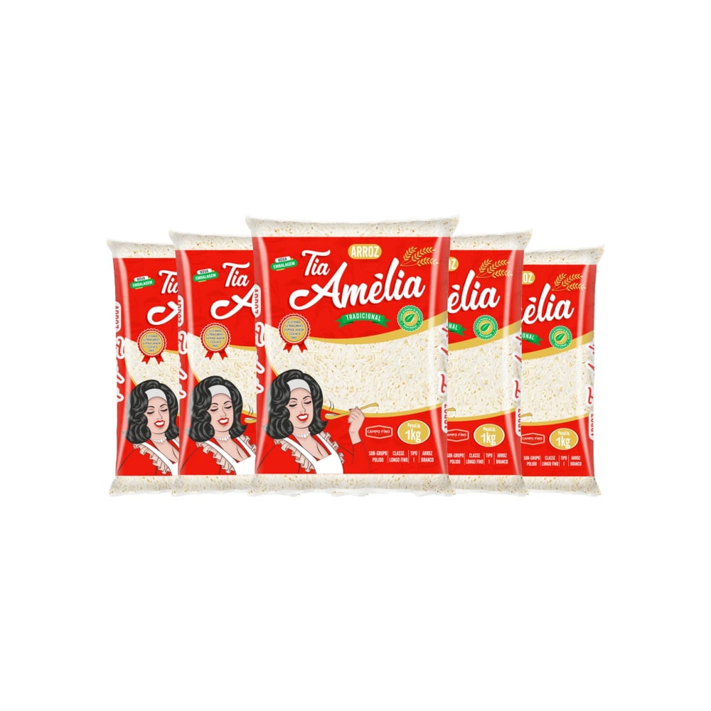 Combo de arroz blanco Tia Amélia (5 x 1 kg) - Imagen 1