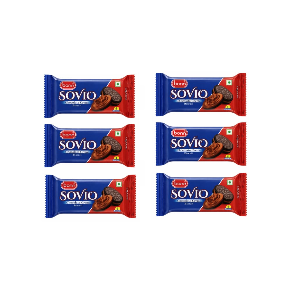 Galletas Sovio con crema de chocolate Bonn (6 x 30 g / 1.06 oz) - Imagen 1