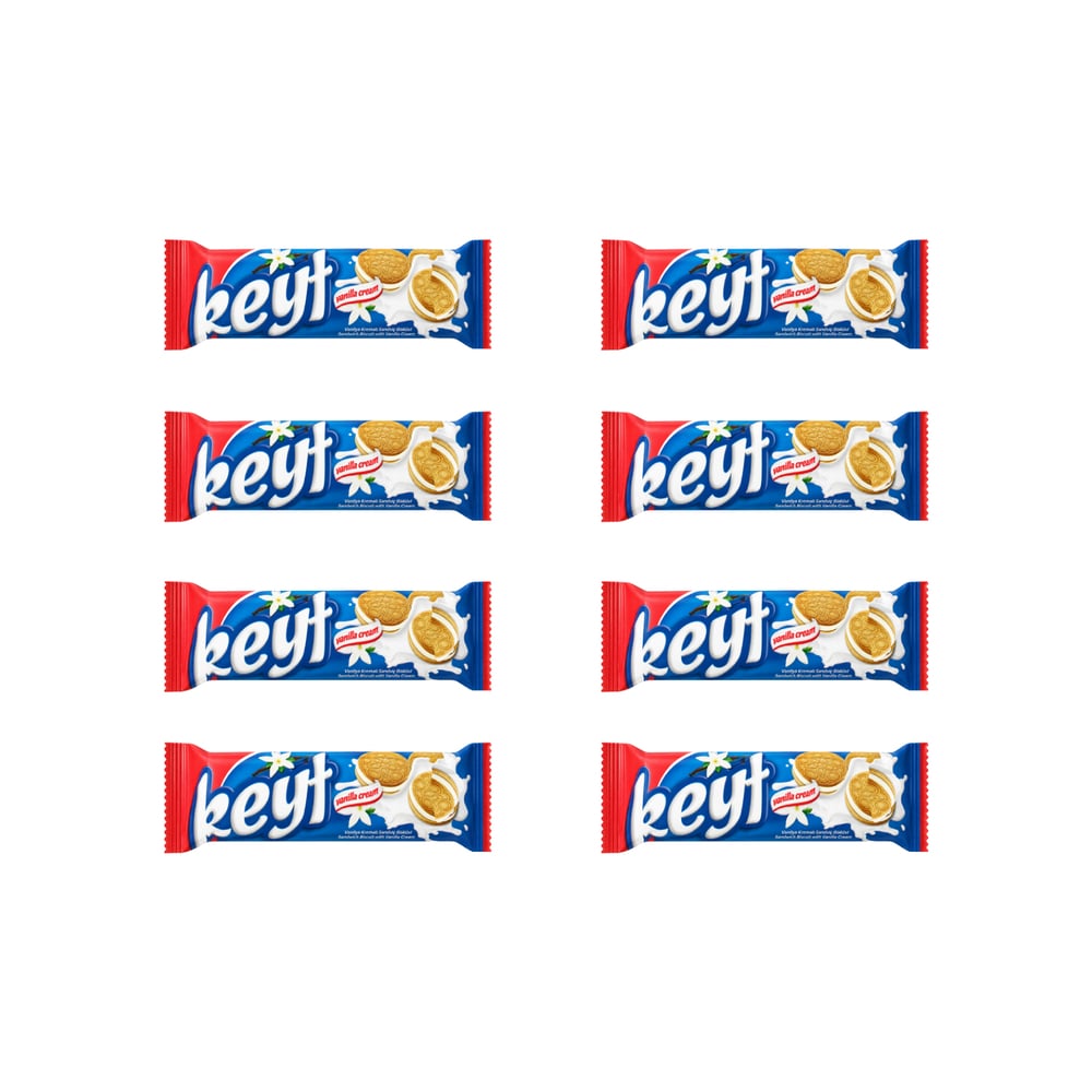 Galleta sándwich con crema de vainilla Keyf Golda (8 X 50 g / 1.76 oz) - Imagen 1