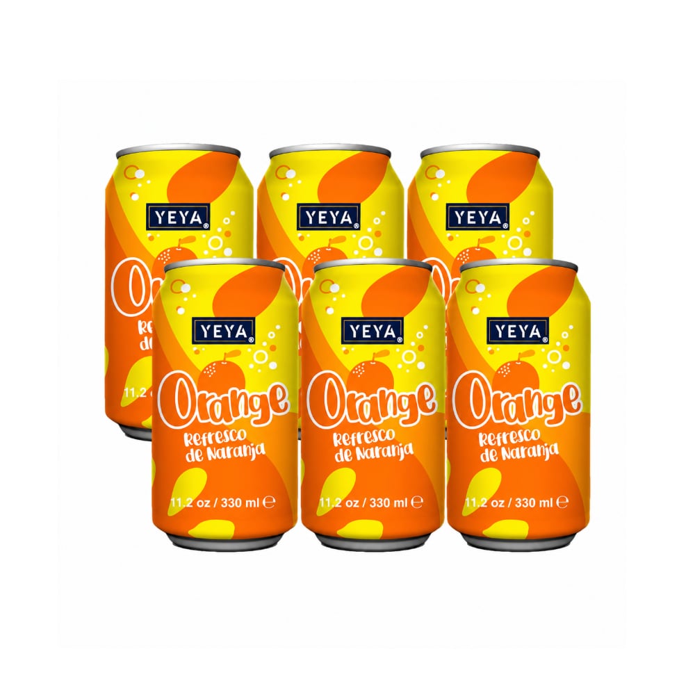 Refresco gaseado de naranja YEYA (6 x 330 ml / 11.2 fl oz) - Imagen 1