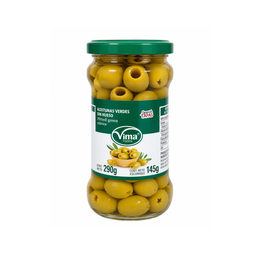 Aceitunas verdes sin hueso Vima Foods (290 g / 10.22 oz) - Imagen 1