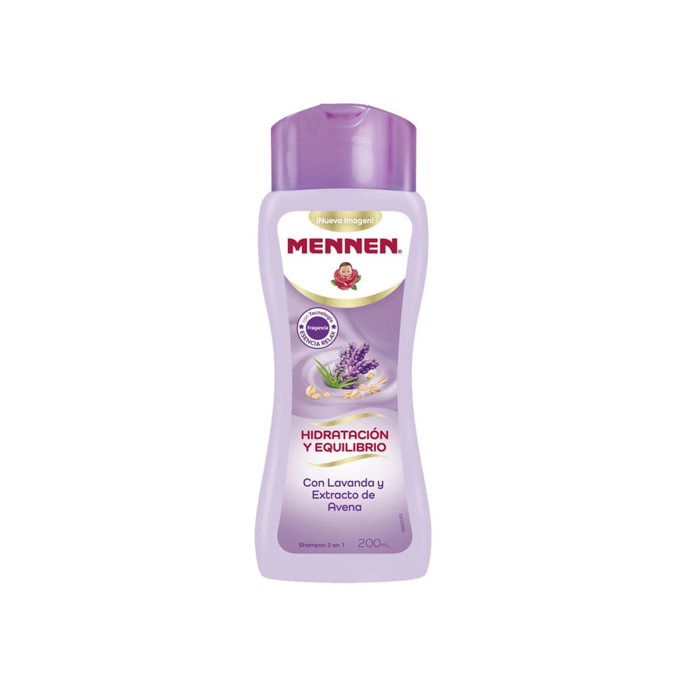 Champú 2 en 1 hidratación y equilibrio con lavanda y extracto de avena Mennen (200 ml) - Imagen 1