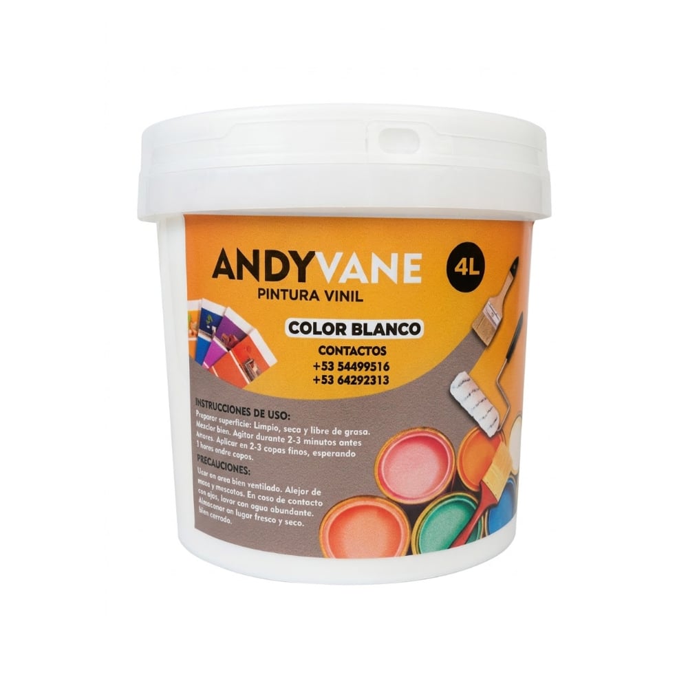 Pintura vinil color blanco Andyvane (4 L) - Imagen 1