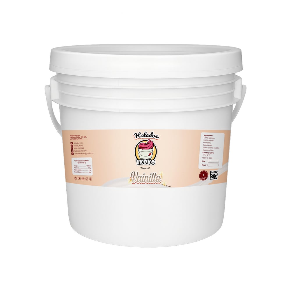 Helado sabor vainilla Ikoko (4 L) - Imagen 1