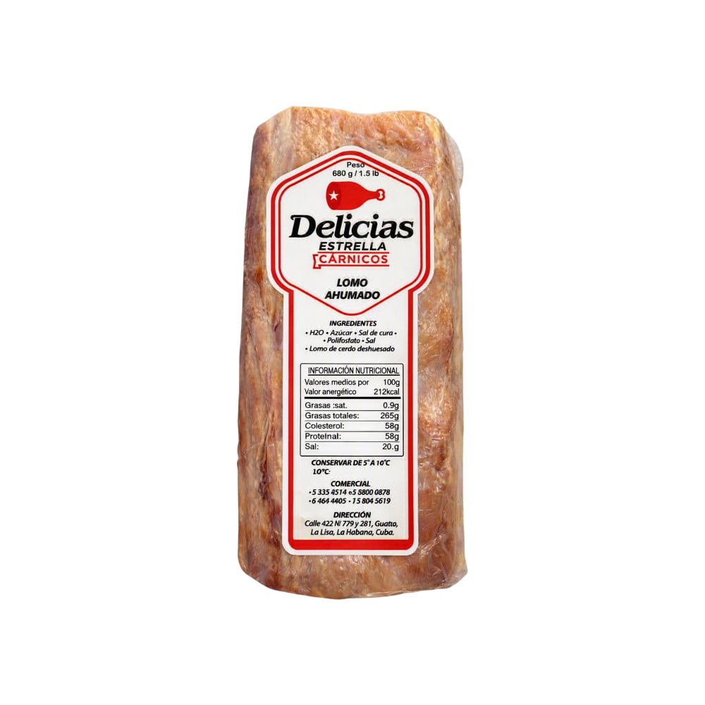 Lomo de cerdo ahumado deshuesado Delicias Estrella (680 g / 1.5 lb) - Imagen 1