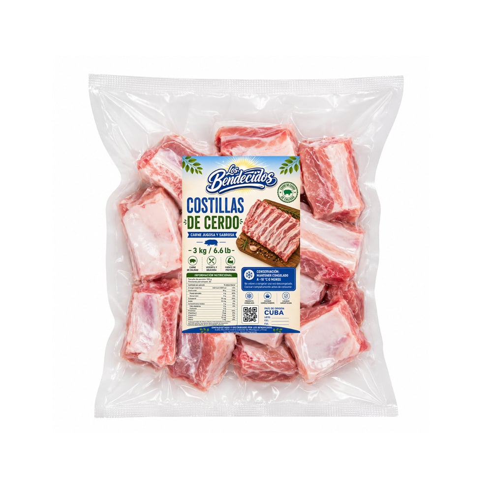 Costillas de cerdo Los Bendecidos (3 kg / 6.6 lb) - Imagen 1