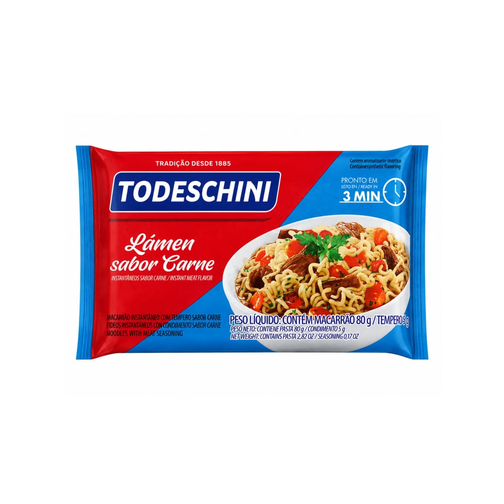 Fideos instantáneos sabor a carne Todeschini (85 g / 2.99 oz) - Imagen 1