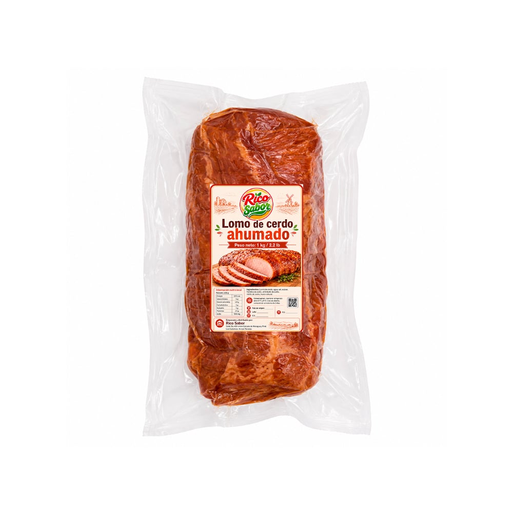 Lomo de cerdo ahumado Rico Sabor (1 kg / 2.2 lb) - Imagen 1