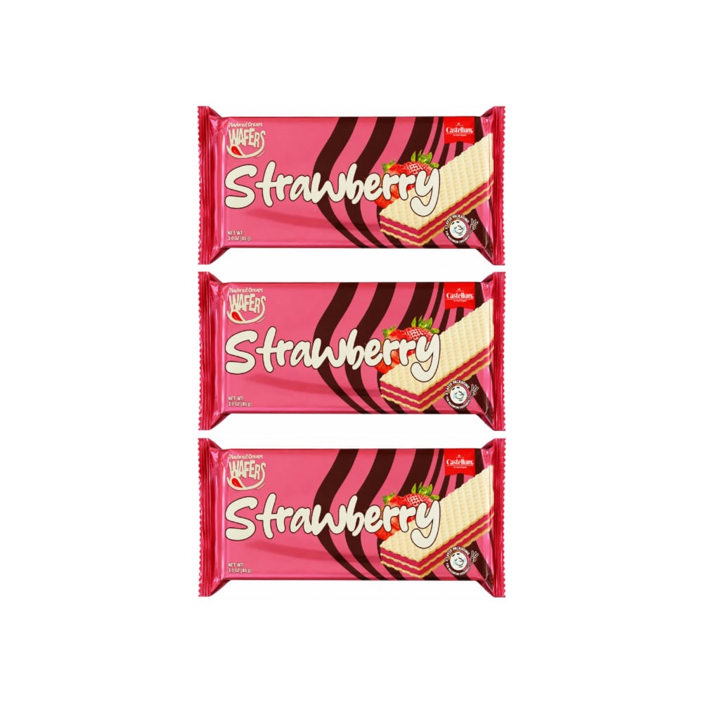 Sorbeto de vainilla con crema de fresa Castellum (3 x 85 g / 3.oz) - Imagen 1