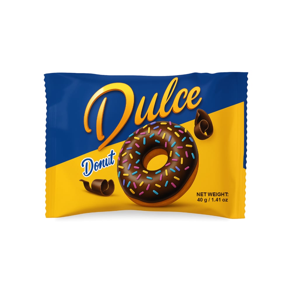 Dona cubierta de chocolate y chispas Dulce (40 g / 1.41 oz) - Imagen 1