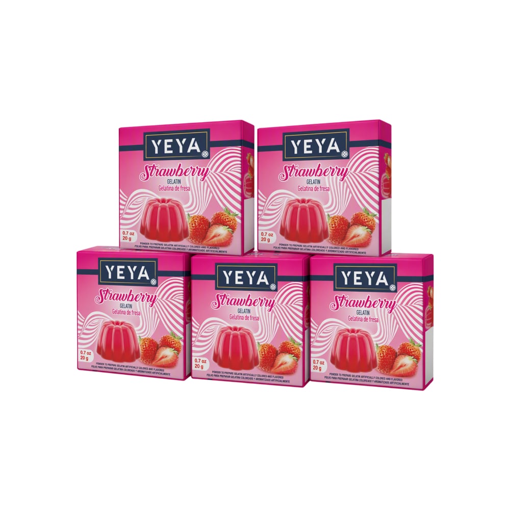 Gelatina sabor fresa YEYA (5 x 20 g) - Imagen 1
