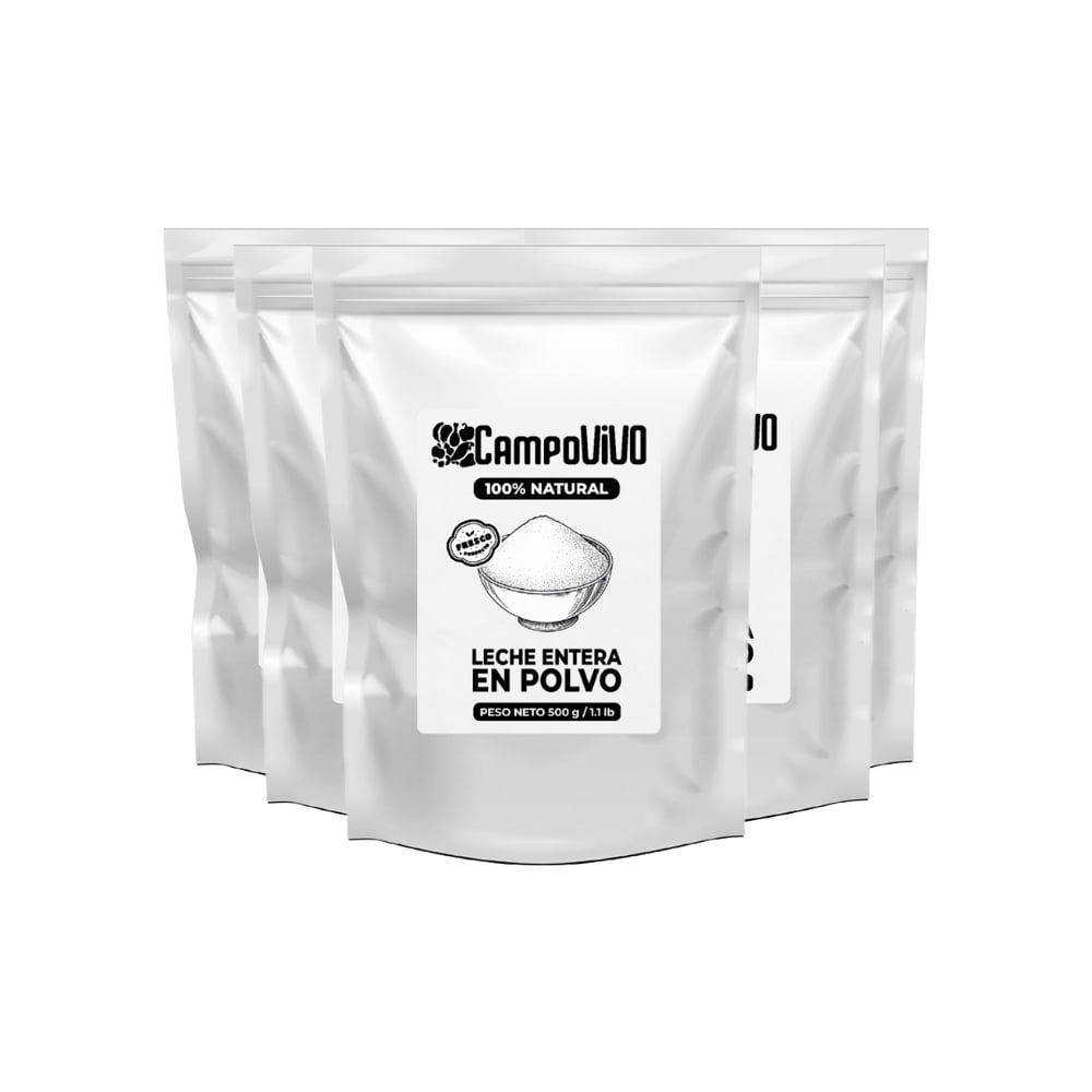 Leche entera en polvo Campo Vivo (5 x 500 g / 1.1 lb) - Imagen 1