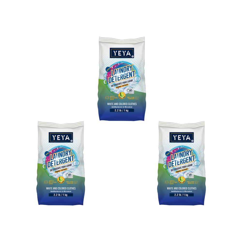 Detergente en polvo con aroma a limón YEYA (3 x 1 kg / 2.2 lb) - Imagen 1