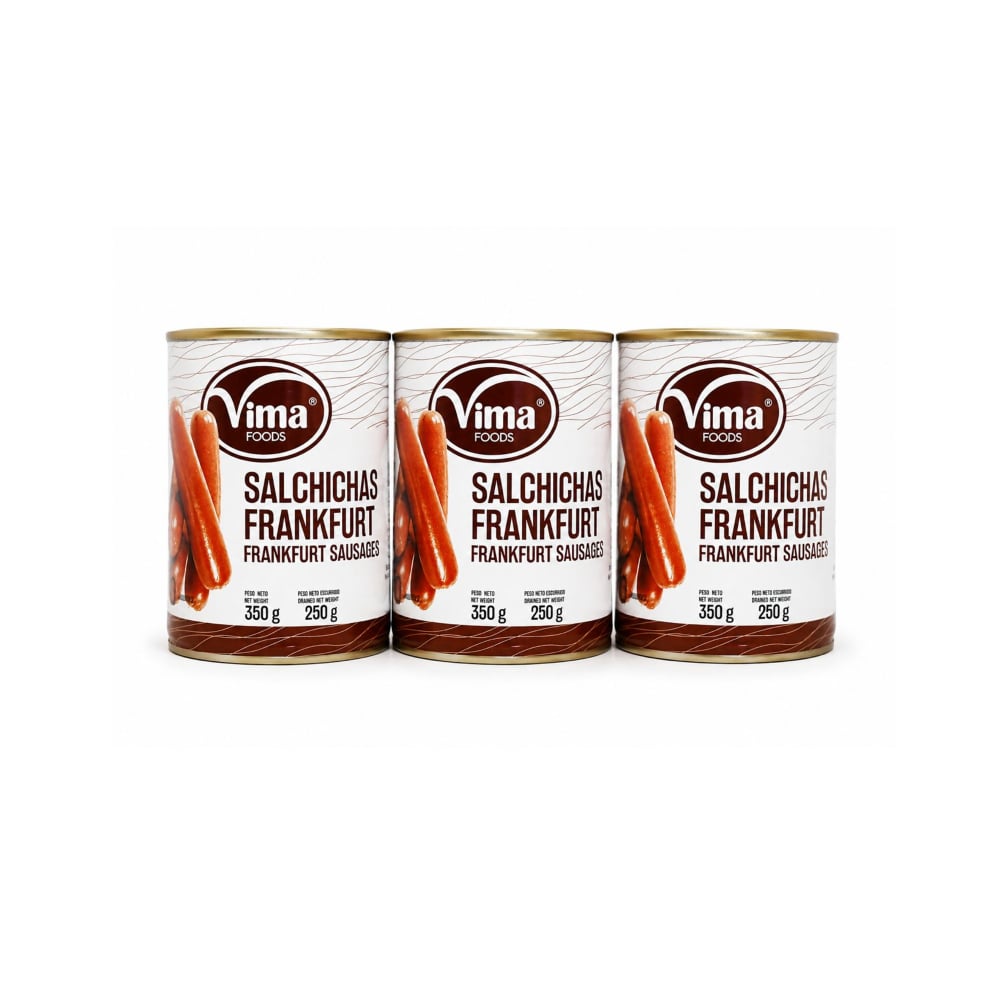 Salchichas Frankfurt Vima Foods ( 3 x 350 g / 12.34 oz) - Imagen 1
