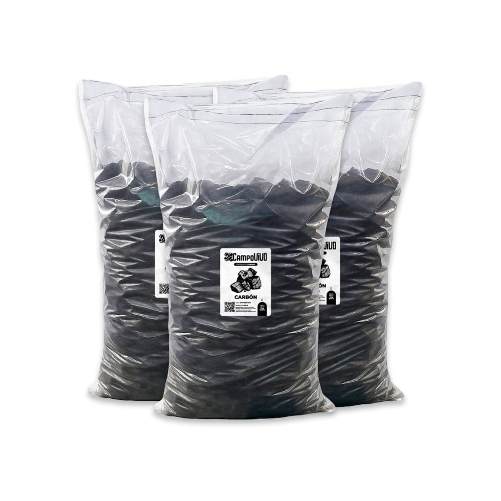 Carbón vegetal Campo Vivo (3 x 5 kg / 11.02 lb) - Imagen 1