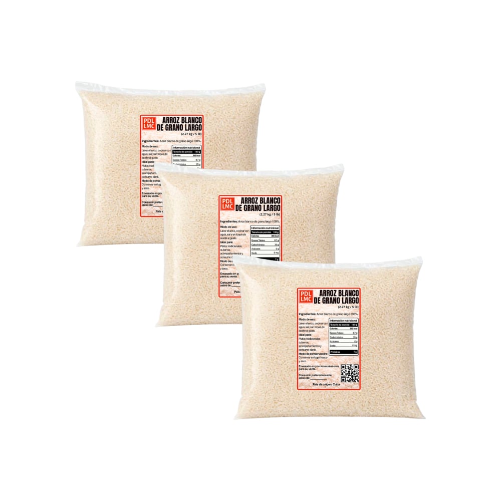 Arroz blanco de grano largo Energy (3 x 2.27 kg / 5 lb) - Imagen 1